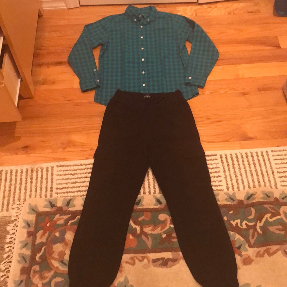 2/$30 Boys lands end size 10 outfit shirt pants